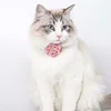 Cat Collar Adjustable Bow Tie Cat Flower Collar Safety Button Tie Necklace Puppy and Cat Gift Pet Accessories Puppy Collar 4