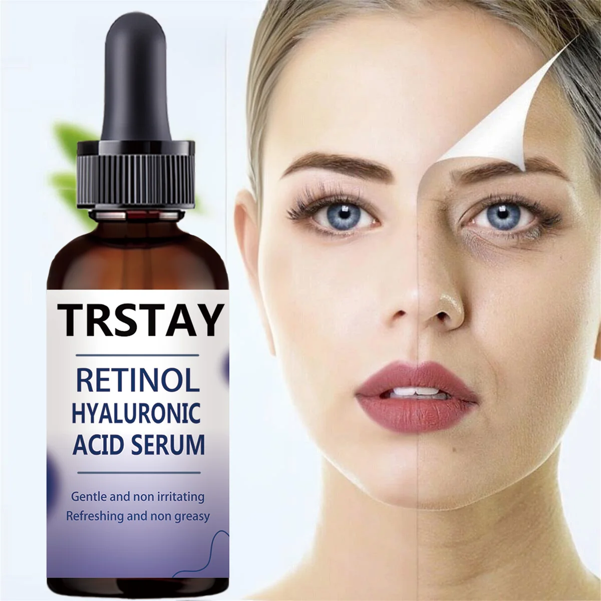 Facial Serum Retinol Hyaluronic Acid Gentle Non-Irritating Refreshing Non-Greasy Helps Improve Skin Condition