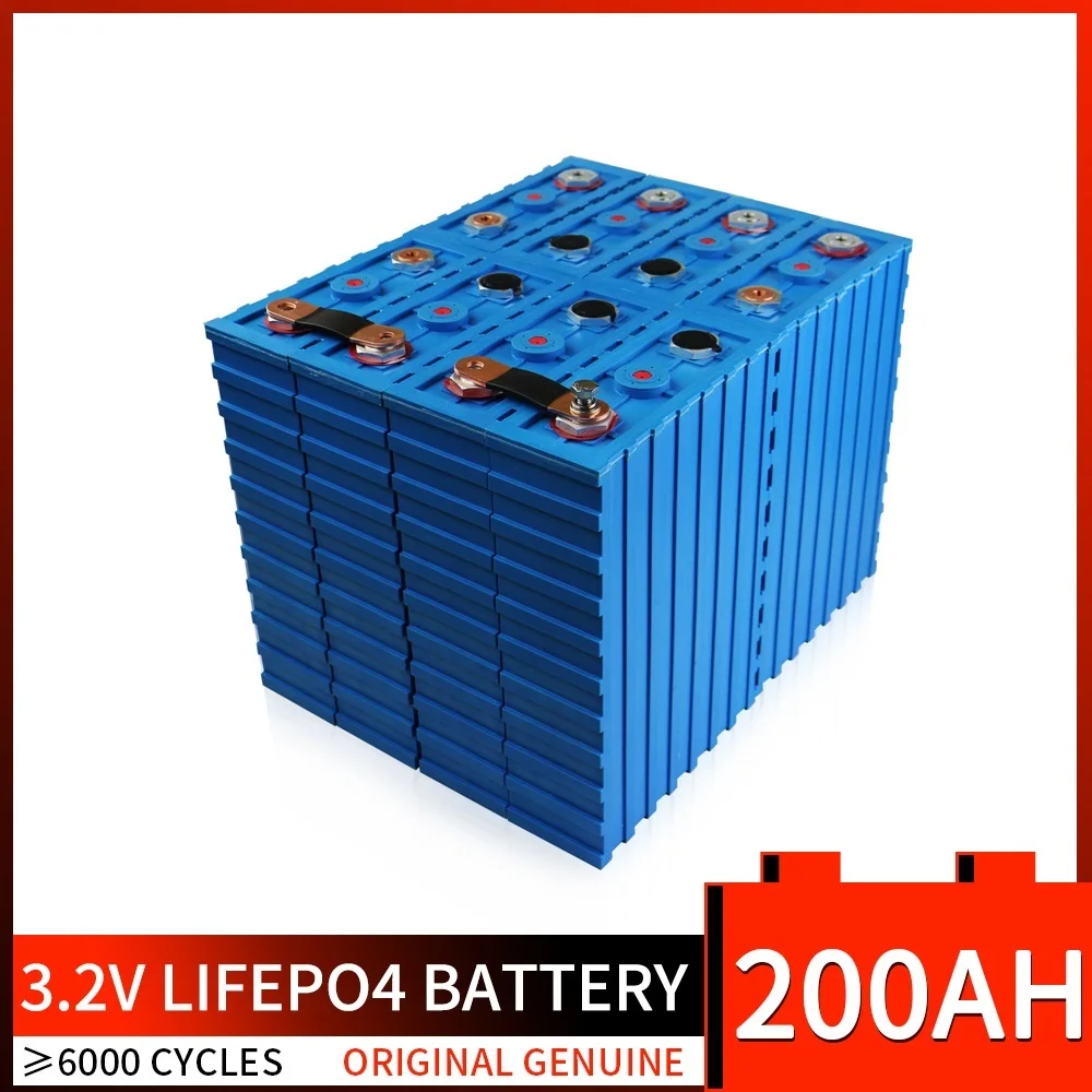 

New 200AH Lifepo4 3.2V Rechargeable Battery Lithium Iron Phosphate Solar Cell 8S 24V Battery Pack With Free Busbars For EV RV