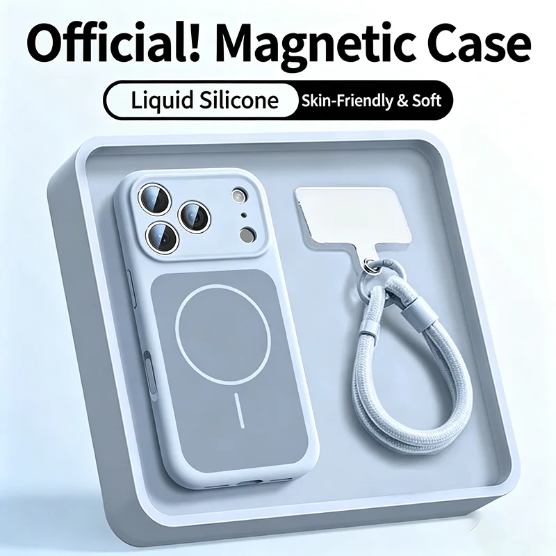 Lanyard Phone Case with Liquid Silicone Magnetic Cover and Magsafe Compatibility