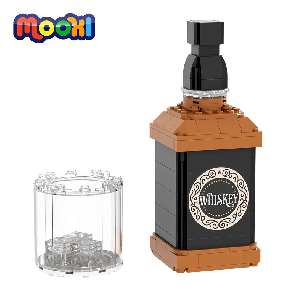 MOOXI MOC Creative Series Wine Whiskey Bottle Model DIY Building Block ...