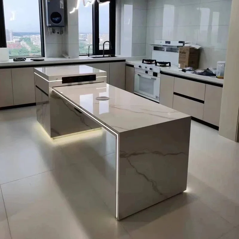 Rock slab island table one household butter wind multi-function induction cooker retractable modern simple light luxury restaura