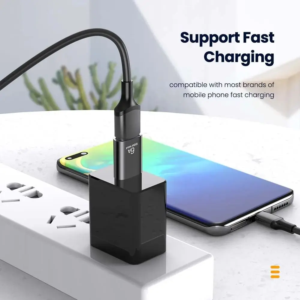 6A USB to 타입 C OTG 어댑터 120W USB-C 남성 to 타입-C 여성 충전기 변환기 맥북 삼성 데이터 전송 1개 2개