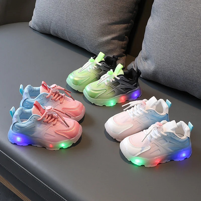 

2024 Fashion Casual Sneakers Shining Girls Shoes Running Designer Boys Shoes High Quality Children Tennis Shoes Free Shipping