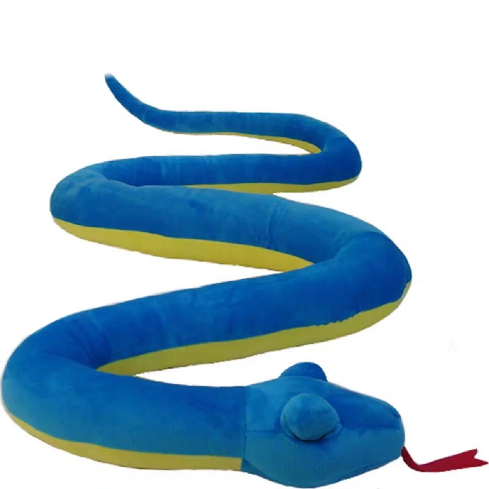 

plush creative blue snake doll funny toy home decoration gift about 130cm h2990