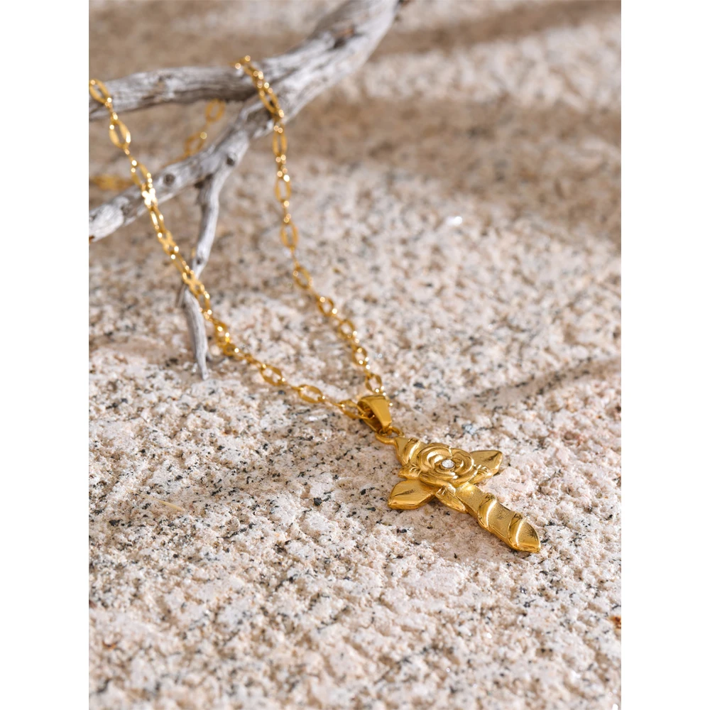 Yhpup Stainless Steel Flower Jewelry