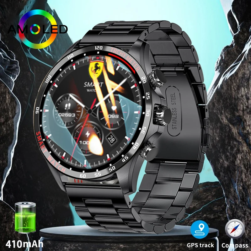 GPS Smart Watch para homens, bússola ao ar livre, relógios de