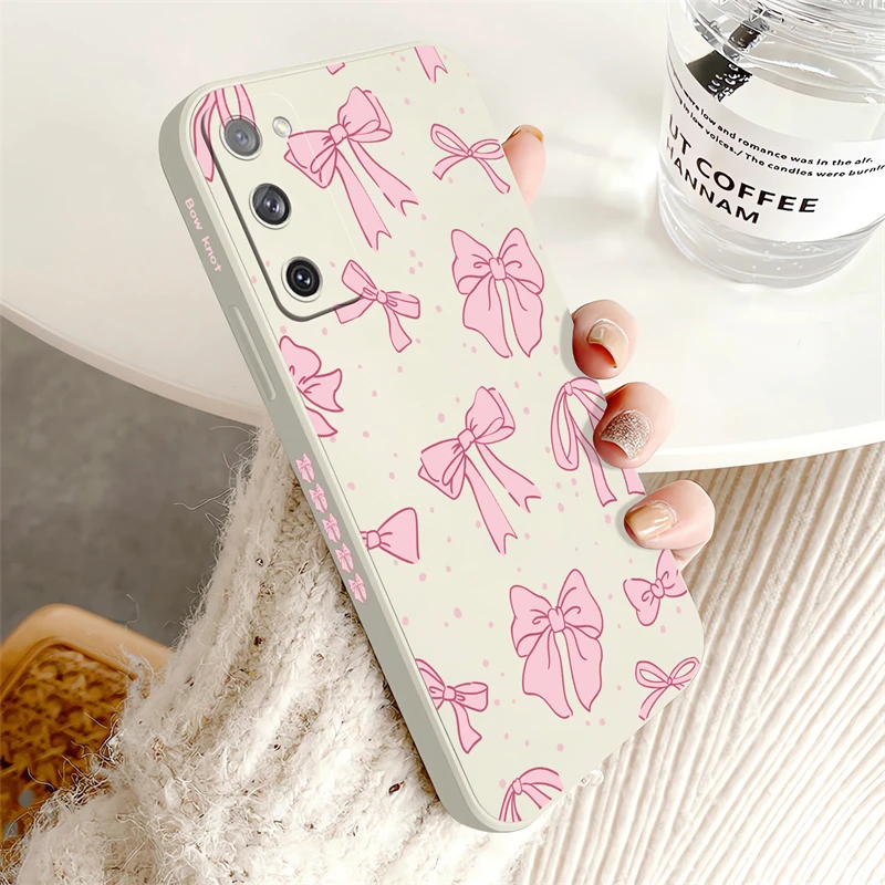 Ultra-Bright Pink Bow Knot Silicone Phone Case