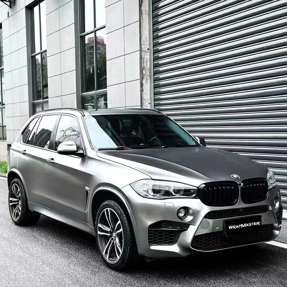 

Wrapmaster 5M/10M/18M Air Bubble Free Auto Wrappen Vinyls PET Matte Liquid Silver Car Wrap Companies