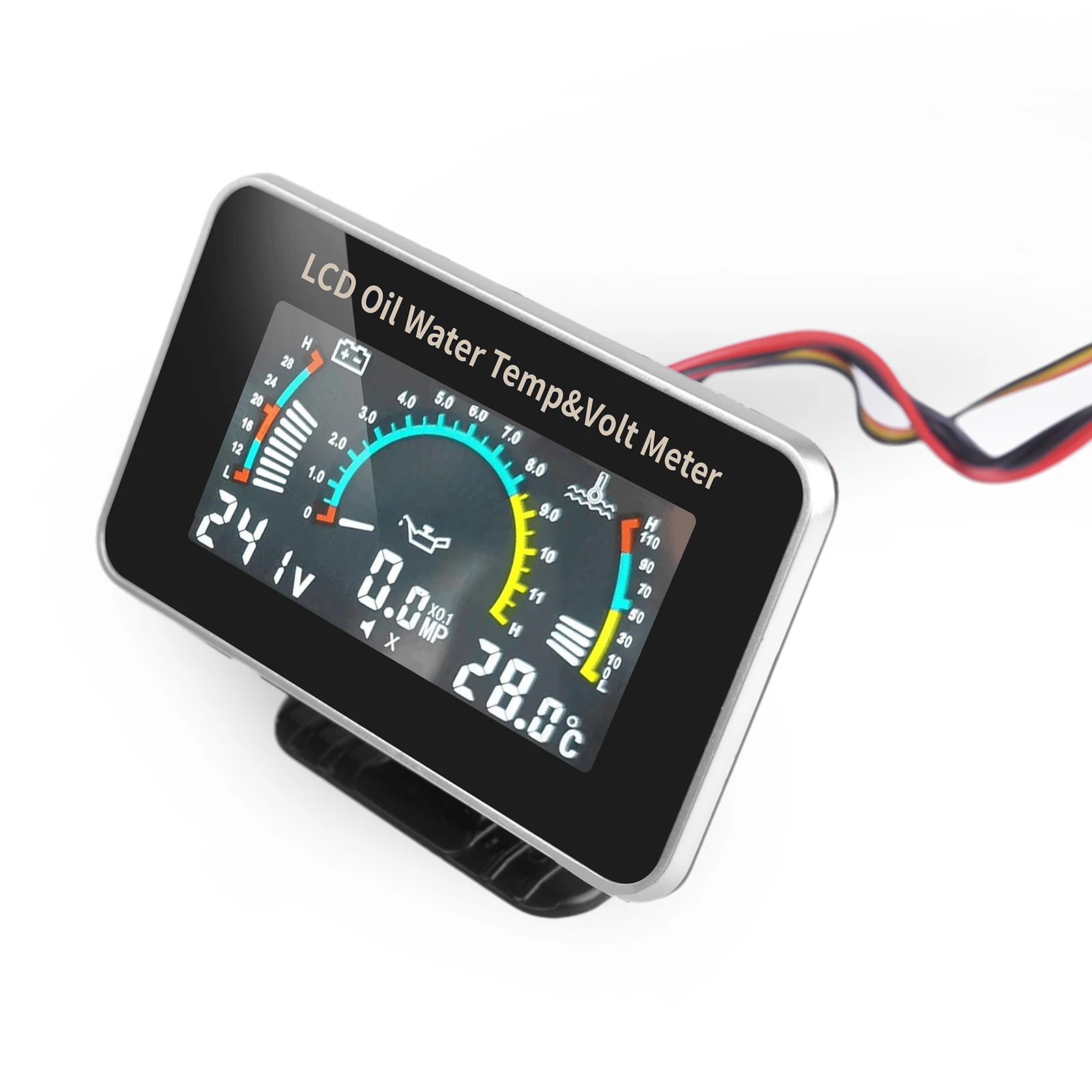 Universal Auto 12V24V 3 IN 1 LCD Gauge Multifunktionale Öltemperatur + Wassertemperatur + Voltmeter mit Sensor 1/8NPT für Lkw – Detail 1