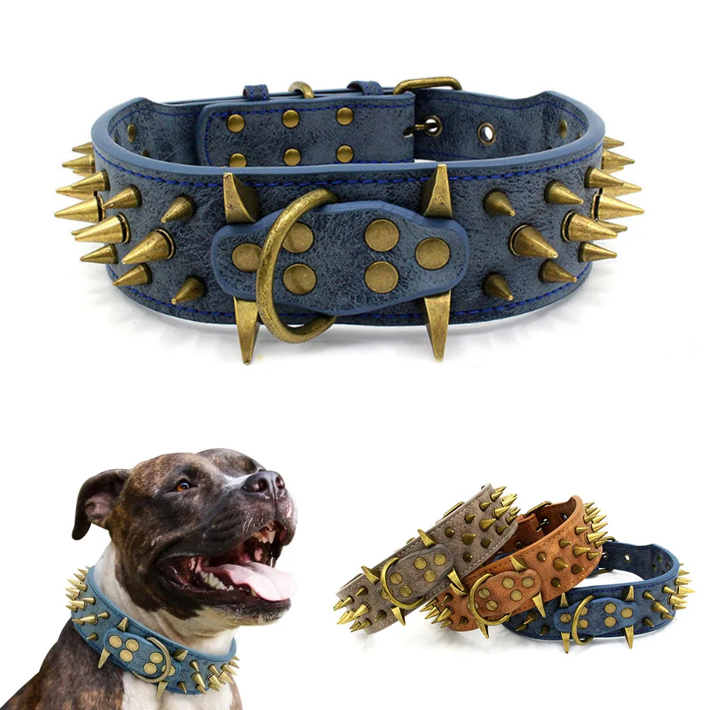 2 Spiked Dog Collars Large Dogs Studded Dog Collars Large Dogs