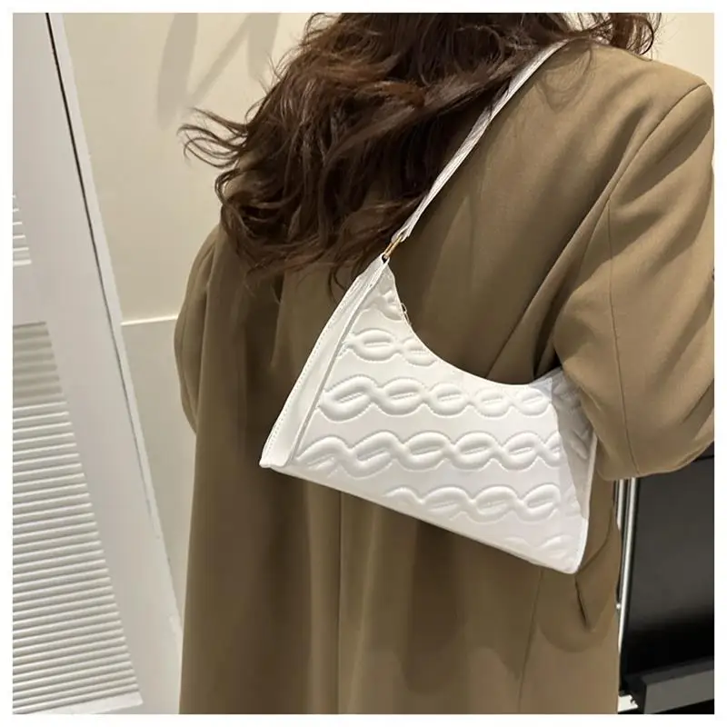 

Fashion Vintage Shoulder Bags Ladies Underarm Bag Niche Designer Versatile Solid Color PU Leather Zipper For Women Handbags