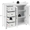 Buffet Sideboard, Wood Storage Cabinet, Console Table with 4 Drawers, 2-Door Credenza, Living Room Dining Room Furniture 3