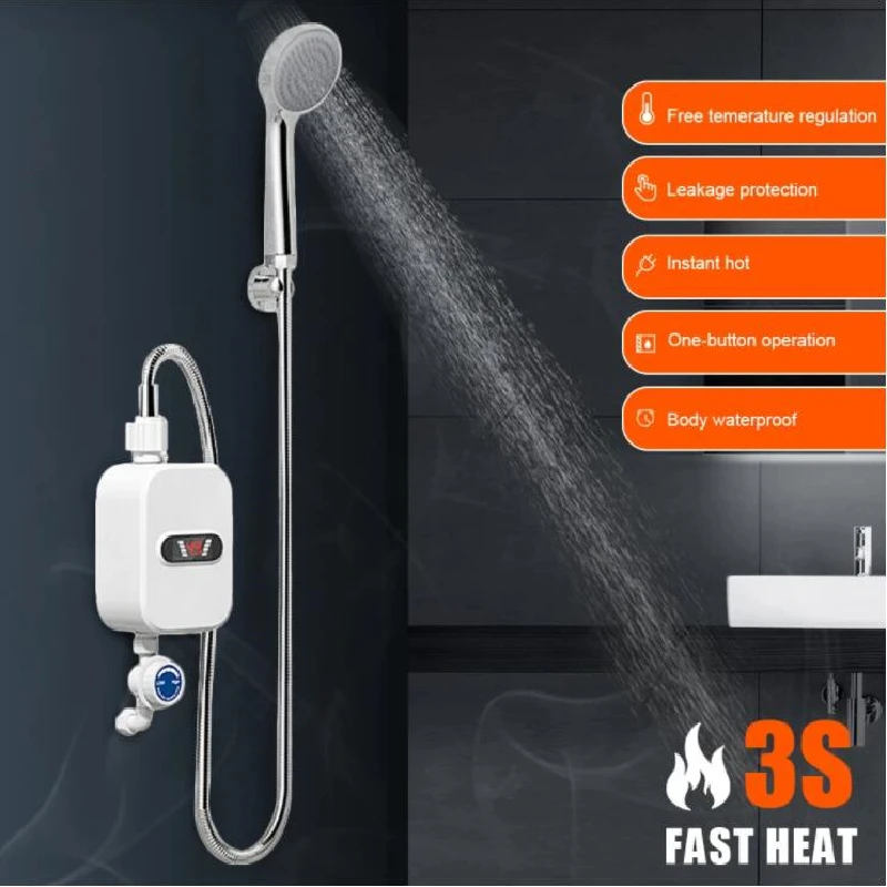 

Electric Constant Temperature Water Heater Faucet Instant Heating Tap Water Heater LED Display vertical Install For Shower