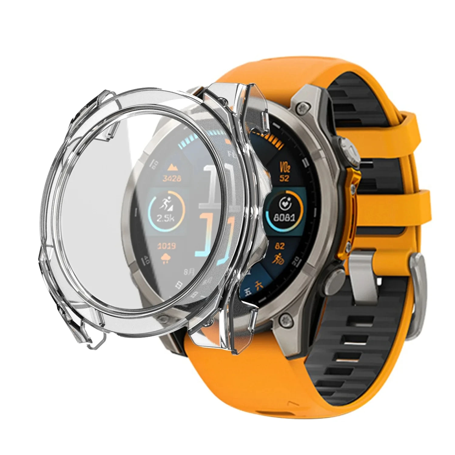 Watch Screen Protector Case Watch Accessories Watch Screen Protector Watch Case Watch Protective Case Watch Cover Watch Protective Cover Glass Cover TPU Protective Case Bumper Protective Case For Garmin Fenix 8 51mm 47mm 43mm