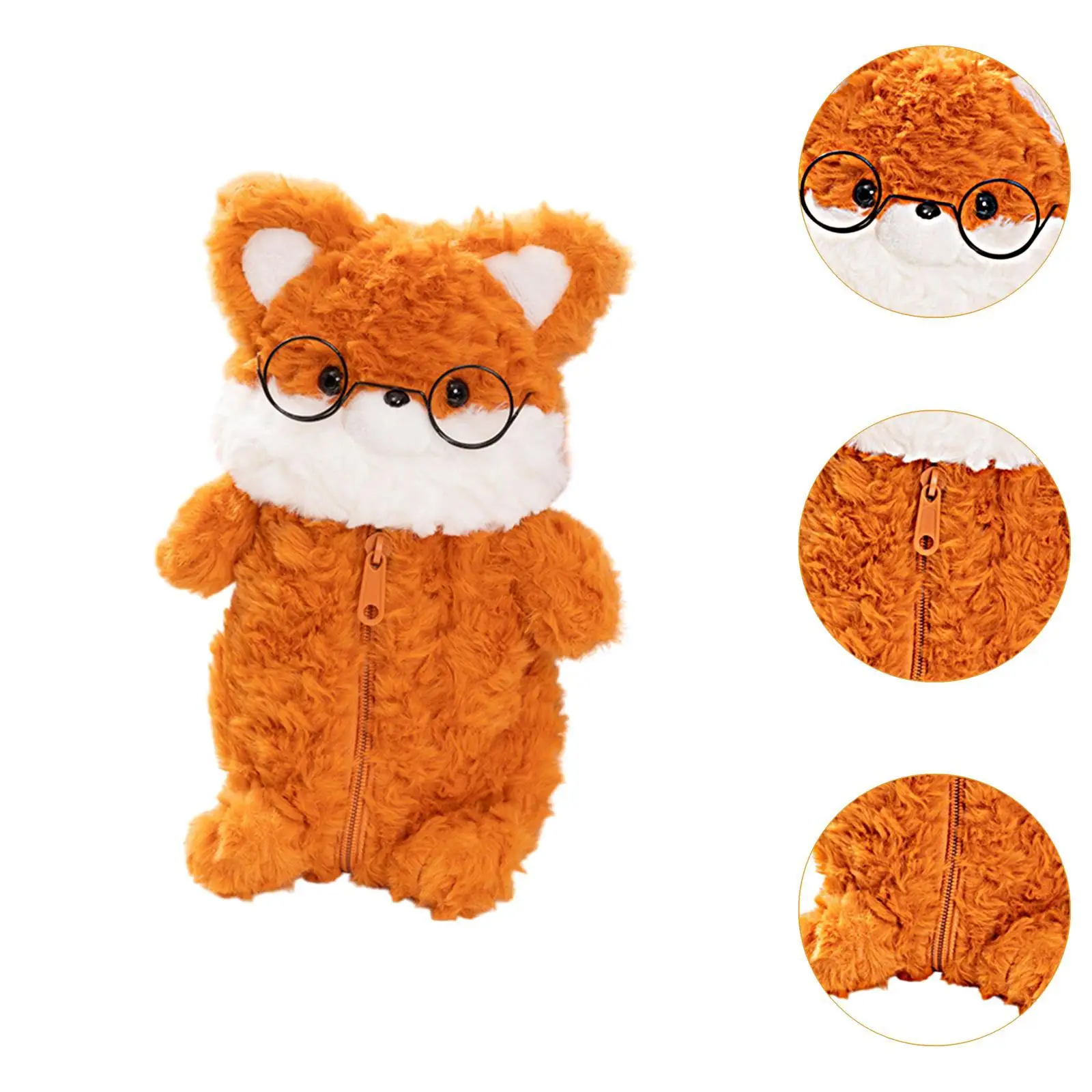 봉제 여우 필통 어린이를위한 다목적 문구 가방 소녀 어린이