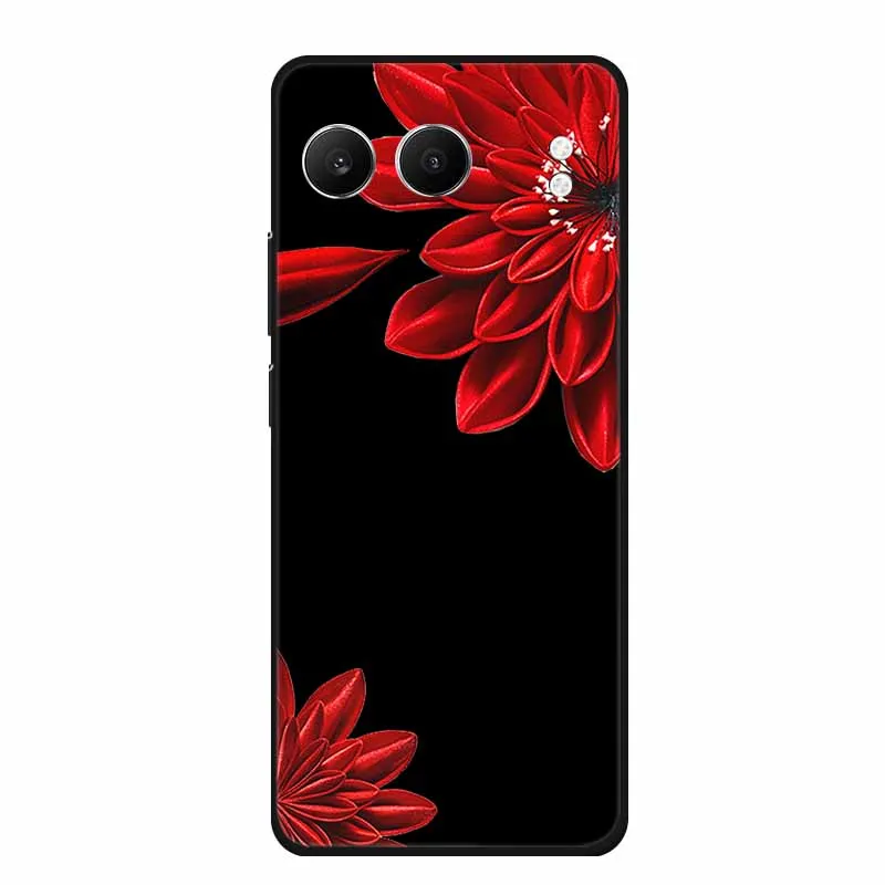 Cute Cartoon Cat Black Silicone Soft Back Cover Case