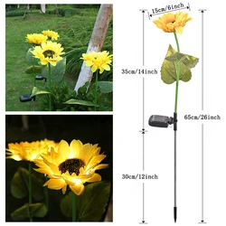 Solar - Powered Sunflower and Rose Garden Lights - Waterproof Decorative Landscape Lighting (1 head)
