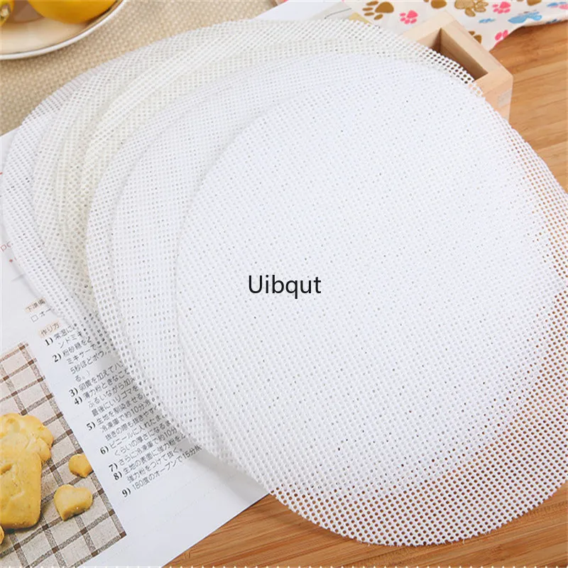 Description Picture 4 of itemwhite Round Dumplings bamboo steamer Mat paper Silicone Non Stick Pads Buns Baking Pastry Dim Sum Mesh mat Cooking Accessories
