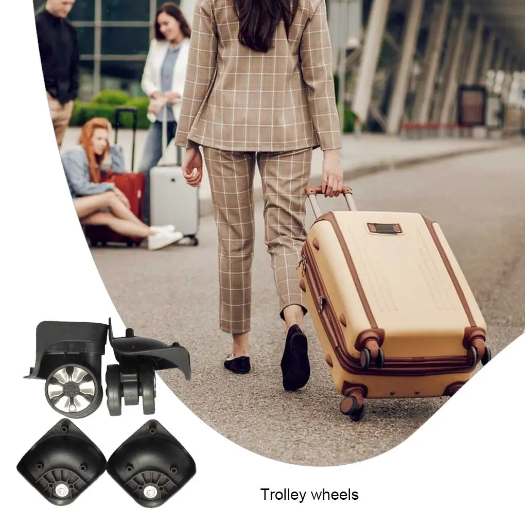 

2 Pieces Suitcase Wheels Replacement Swivel Travel Luggage Case Caster Baggage Spinner Upgrading Fixing Accessory Black