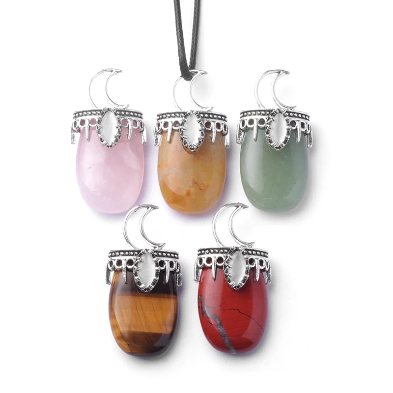 

Natural Semiprecious Stone Moon Sun Shape Pendant Charms Jewelry Making DIY Necklace Accessories Gift Sailor Moon 44x20mm