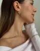 Eavva 14K Gold Plated Small Chunky Hoops Earrings for Women Classic Thick Lightweight Gold Earrings With Sterling Silver Post 6