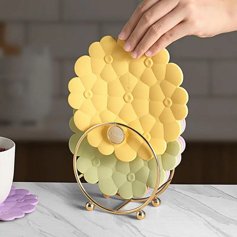 

Cup Coasters For Table Thick Bowl Mat Non-Slip Aesthetic Tea Coaster For Coffee Table Wooden Table Tabletop Protection Pad Spit