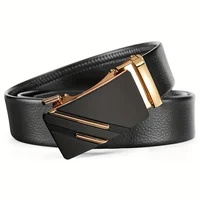 Men belt Leather Belt Metal Alloy Automatic Buckle Brand Luxury Design Waist Belts for Men Strap Male 2