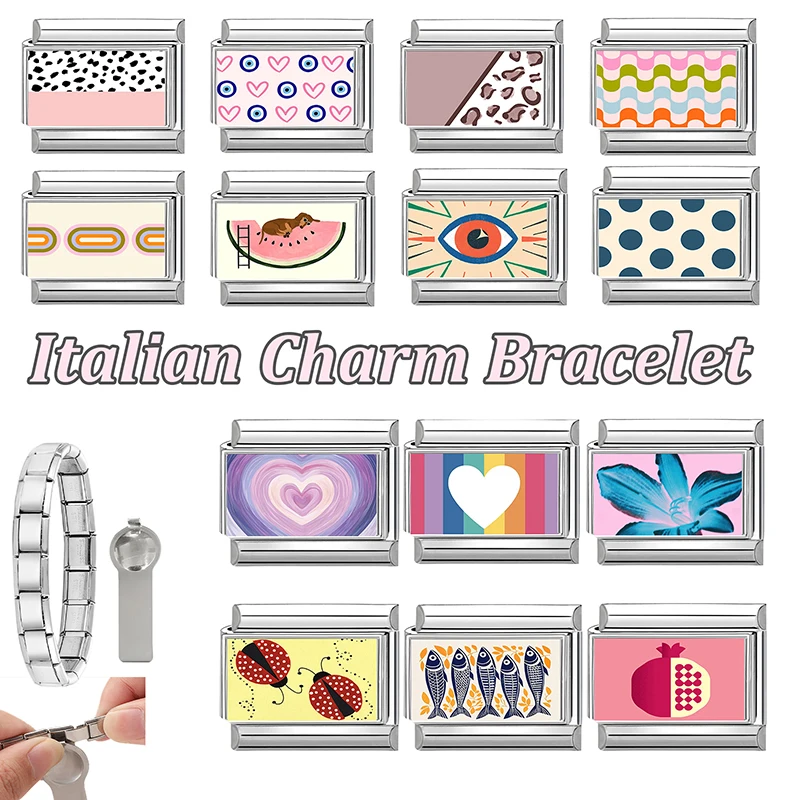 Italian Jewelry Charm Bracelet Stainless Steel