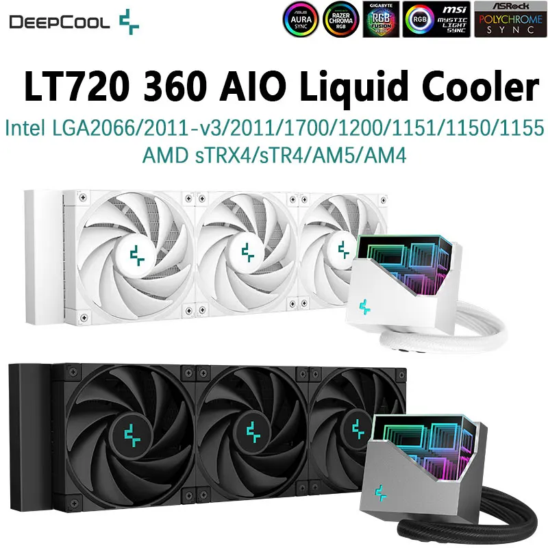 

DeepCool LT720 CPU Liquid Water Cooling 360mm Integrated CPU Cooler 120mm ARGB Fan DIY Radiator For LGA1700/2011/115x AM4 AM5