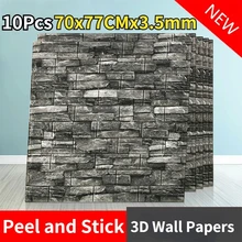 

10pcs 3D Self Adhesive Wall Stickers Home Decor Imitation Brick Waterproof Foam Wallpaper For Living Room Kitchen TV Backdrop