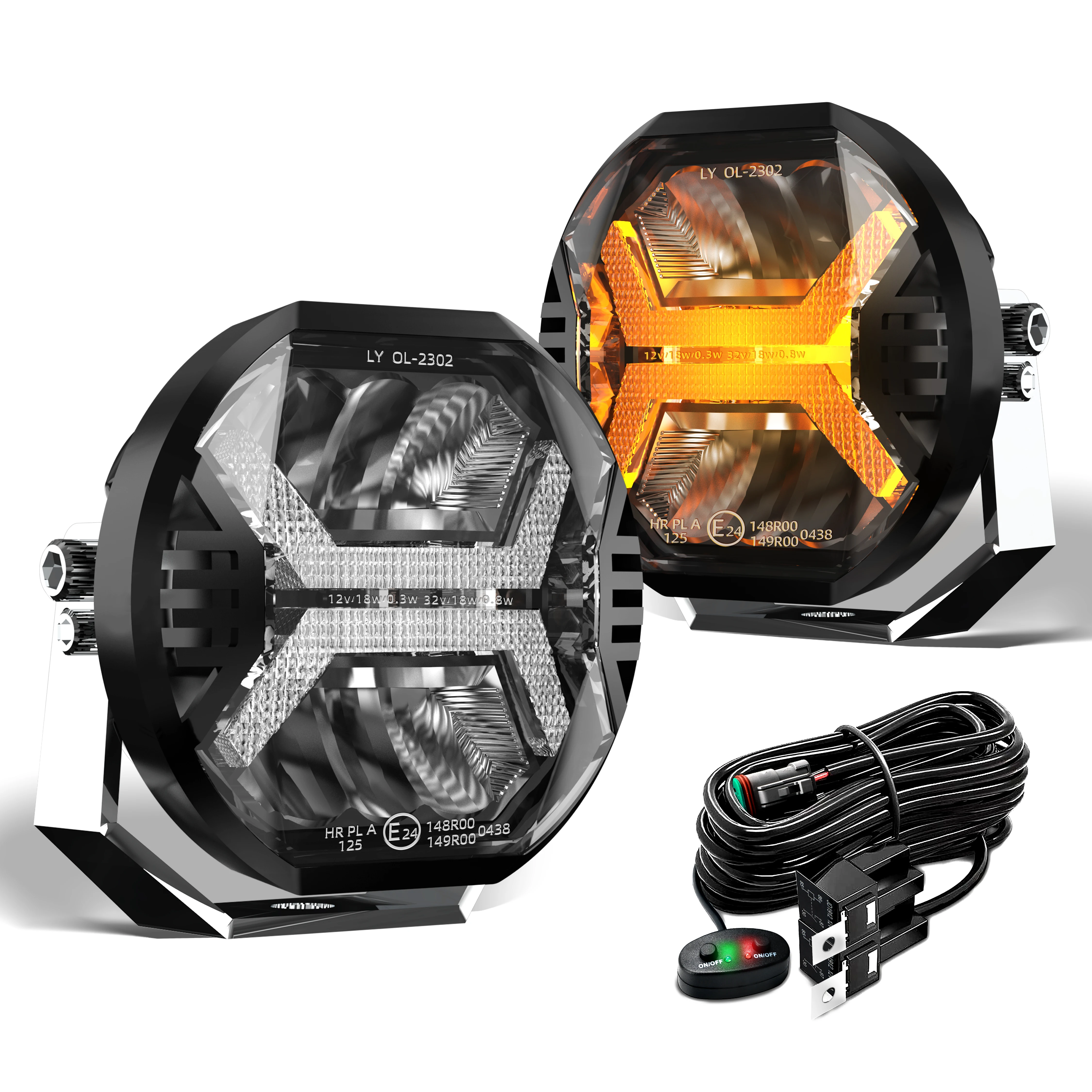 2pcs Car Led Work Light Bar Emark Approved 5.75 Inch/4 Inch Driving Light 12V 24V DRL For Jeep Lada Offroad 4x4 For UTV SUV Boat