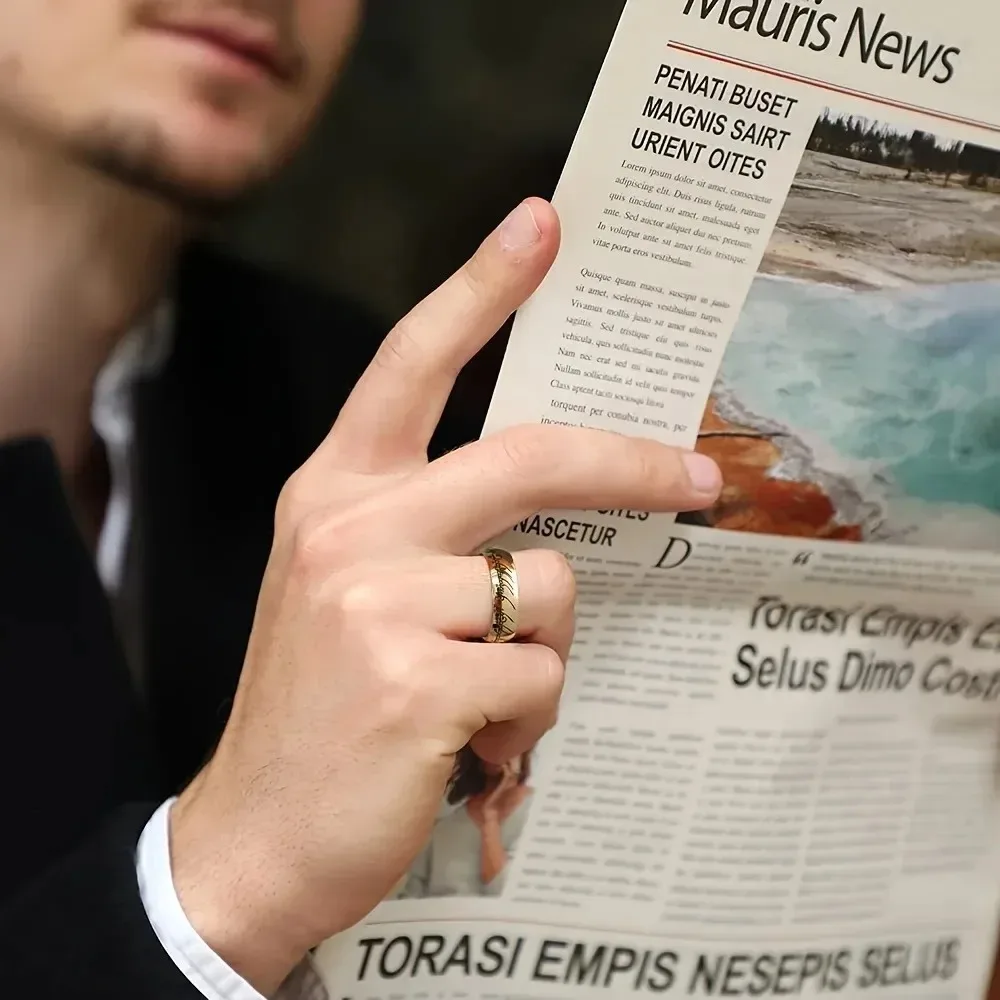 Language Stainless Steel Rings for Unisex Fashion Accessories Jewelry