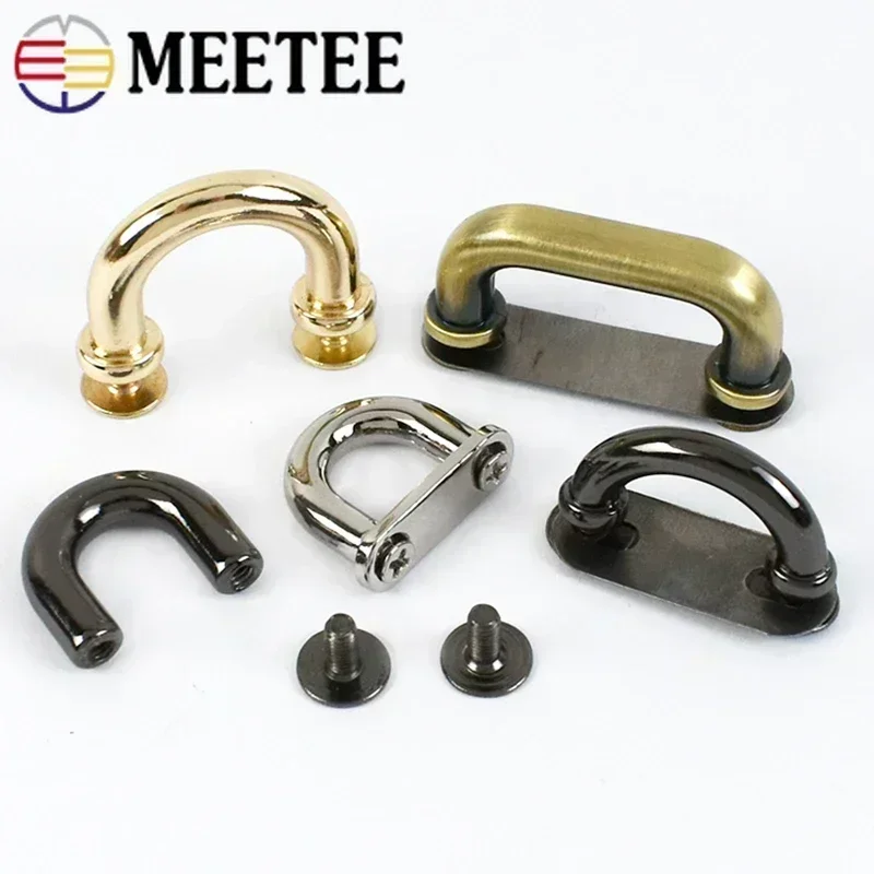 Meetee 10Pcs D 링 금속 아치 브리지 버클 가방 스트랩 후크 O 링 사이드 클립 걸쇠 벨트 버클 핸드백 하드웨어 액세서리