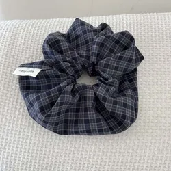 Vintage Elegant Korean Plaid Hair Scrunchie (01)