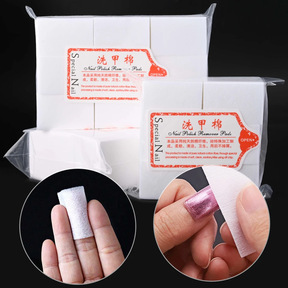 Description Picture 5 of item100% Nail Cotton Pads 100/500/600/1000cs Lint-Free Wipes for Nail Gel Polish Remover Nail Art Cleaning Tools 100% Cotton Wipes 3