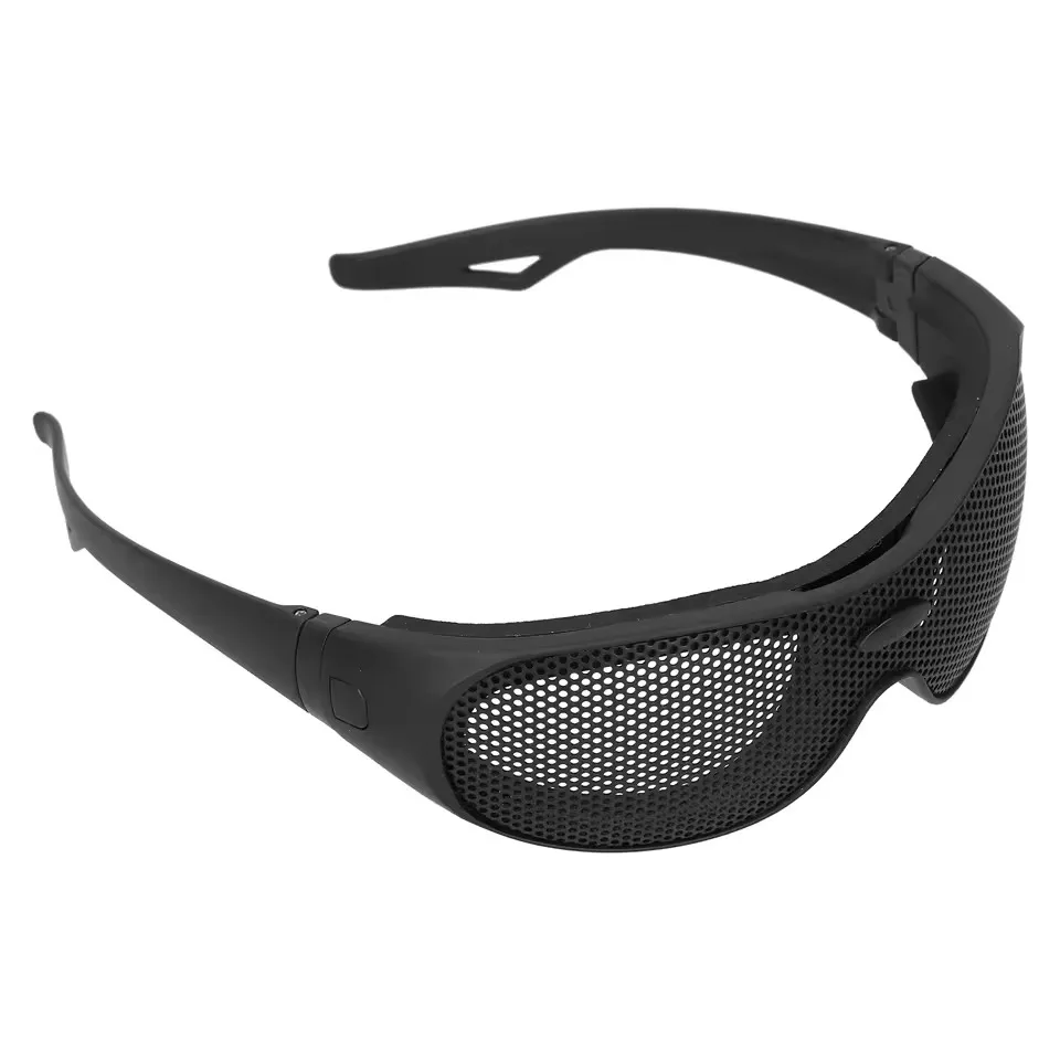 Black PC Safety Goggles with Mesh Pattern for Outdoor Use