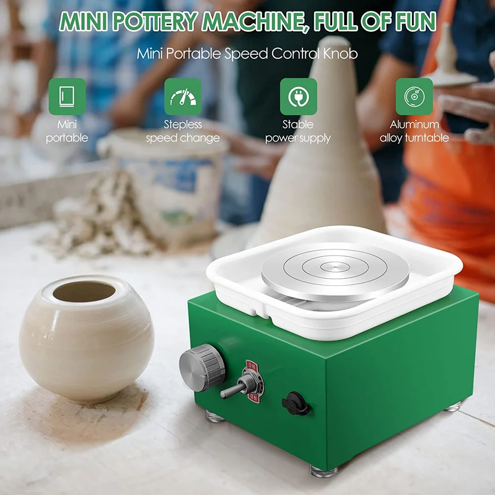 Rechargeable Electric Pottery Wheel Machine For Art Crafts Ceramics Clay  Pottery Tools MINI Pottery Turntable 0-160RPM 2000MA - AliExpress