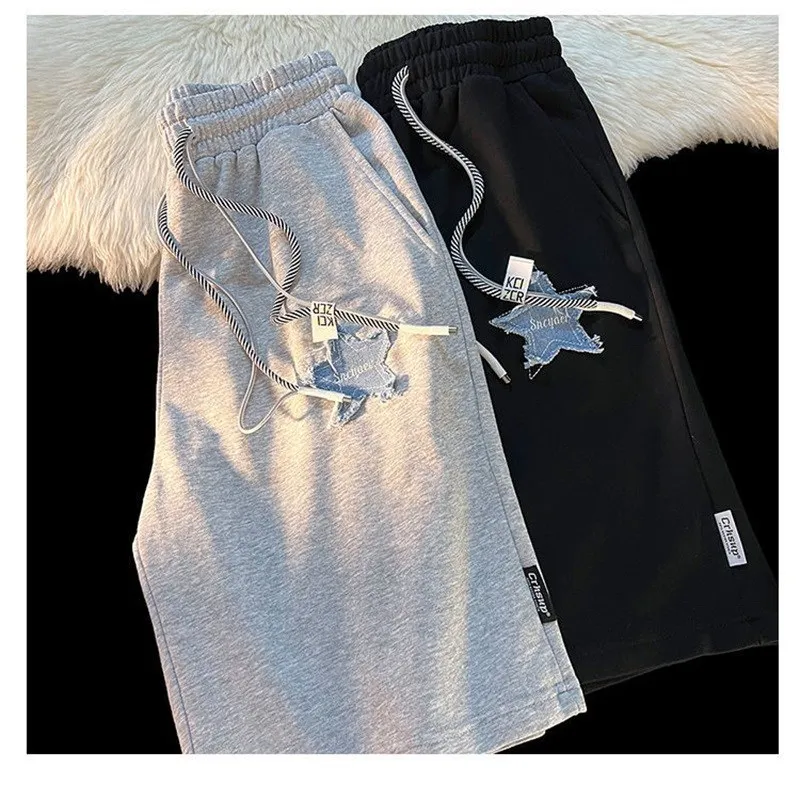 Summer Star Embroidered Shorts For Men And Women Couples
