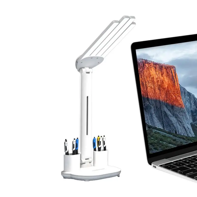 

Настольные лампы, настольная лампа, USB перезаряжаемая настольная лампа для чтения с 2 держателями для ручек, Складная Настольная лампа для домашнего задания, для использования на компьютере