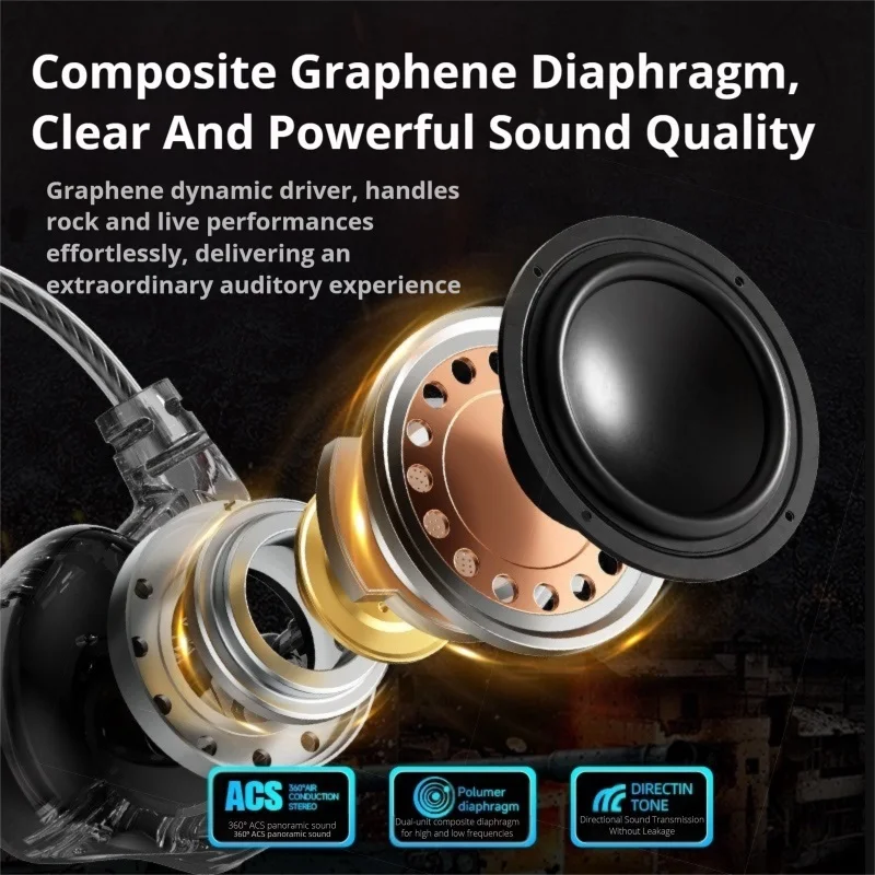 High-Fidelity Wired Headphones with 9D Surround Sound and Detachable Cable