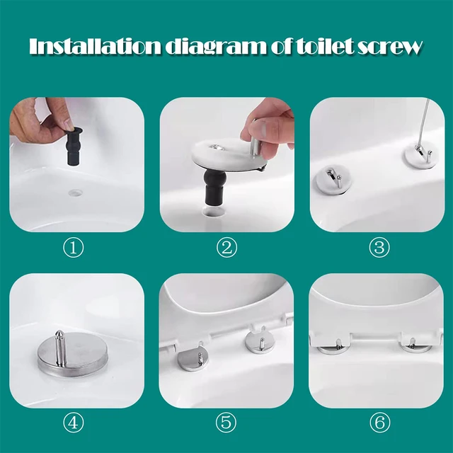 Vis de fixation de siège de toilette, ensemble d'écrous de fixation de  couvercle, kit de fixation de trou borgne pour sièges de toilette,  charnières quincaillerie 4 pièces - AliExpress