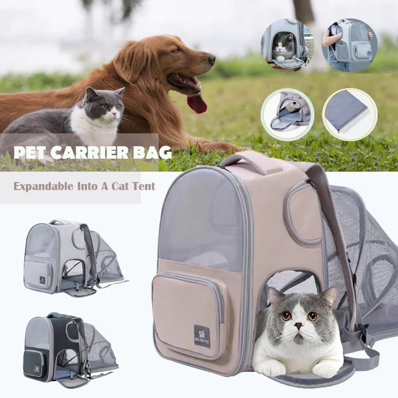 

Pet Puppy Carrier Bag Outdoor Carrying Bag for Small Dogs & Cats Multifunctional Pet Carrying Backpack That Expands Into A Tent