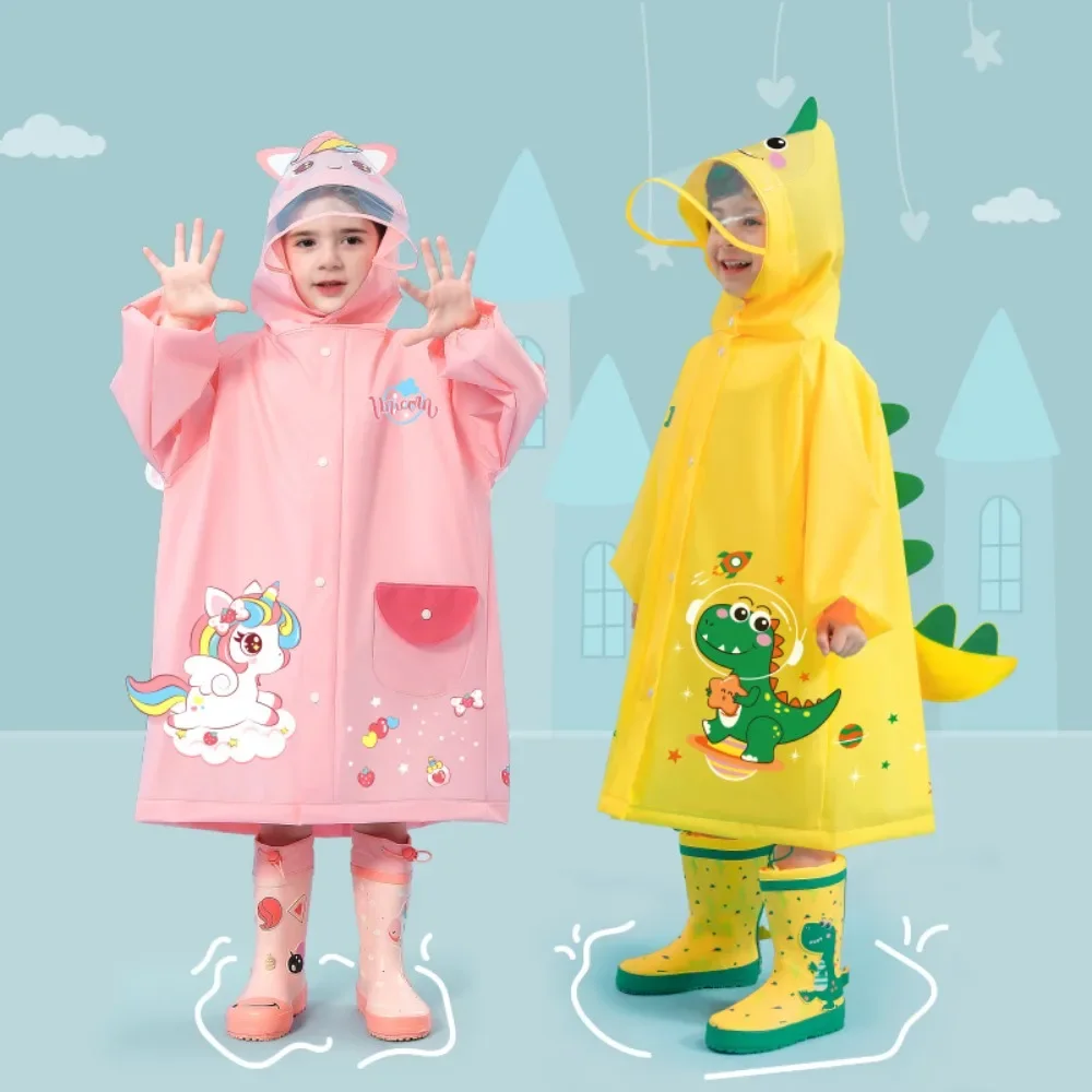 Rain Suit Children's Raincoat Cartoon Boys and Girls Kindergarten Elementary Children Baby Little Children Bag Bit Poncho rain poncho raincoat suit