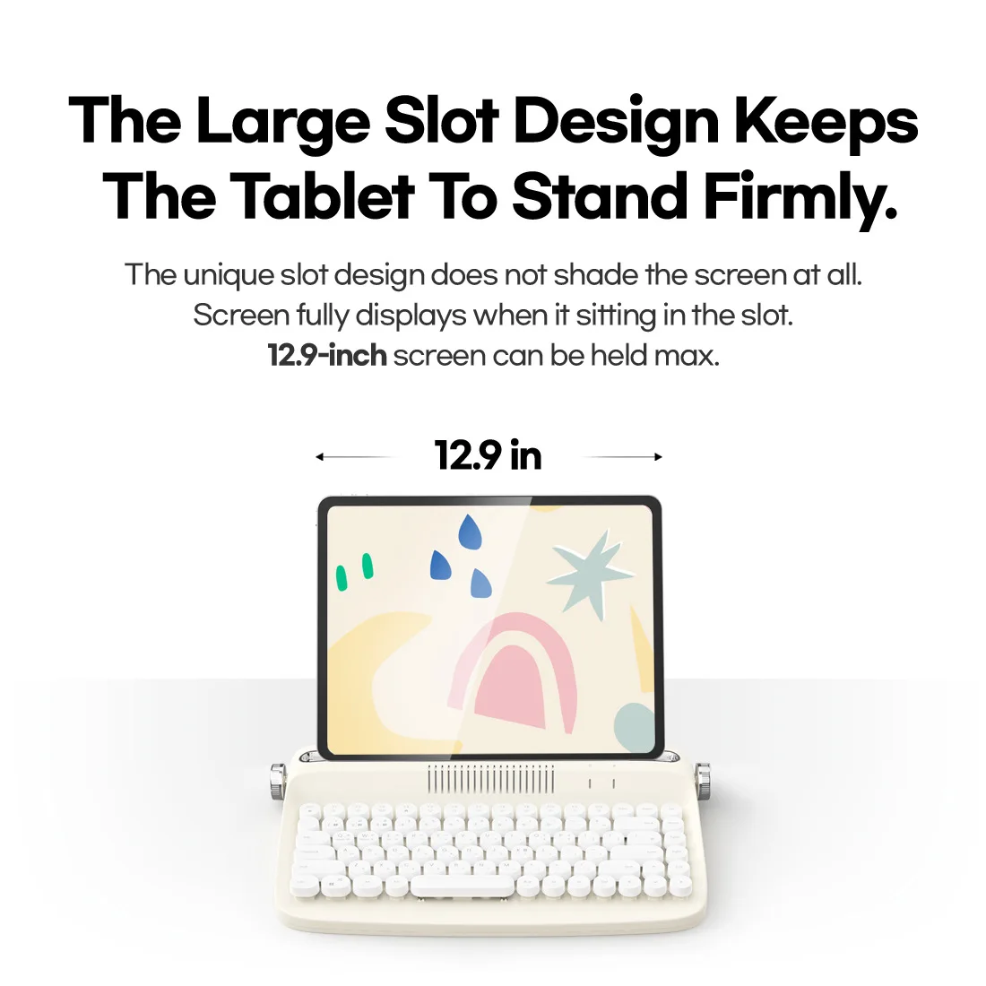 Tablet PC Bluetooth Wireless Office Typewriter Feel Keyboard Stylish Retro Round Keycap English