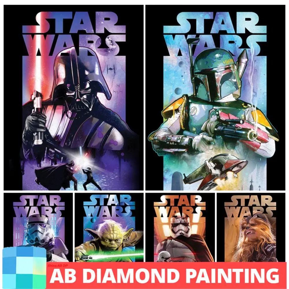 Ab Northern Lights Diamond Painting Darth Vader Yoda Mosaic The Mandalorian 5D Diy 2023 Nuovi Arrivi Set Home Decor