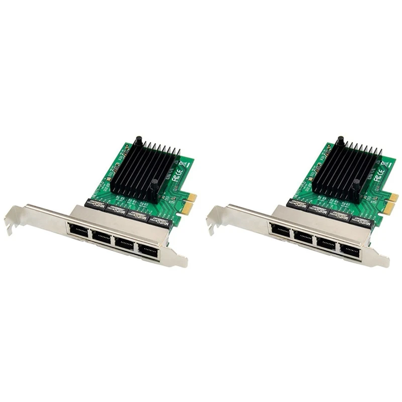 

2X RJ-45 4-Port Ethernet Server Adapter Gigabit Network Card PCI-E X1 Interface