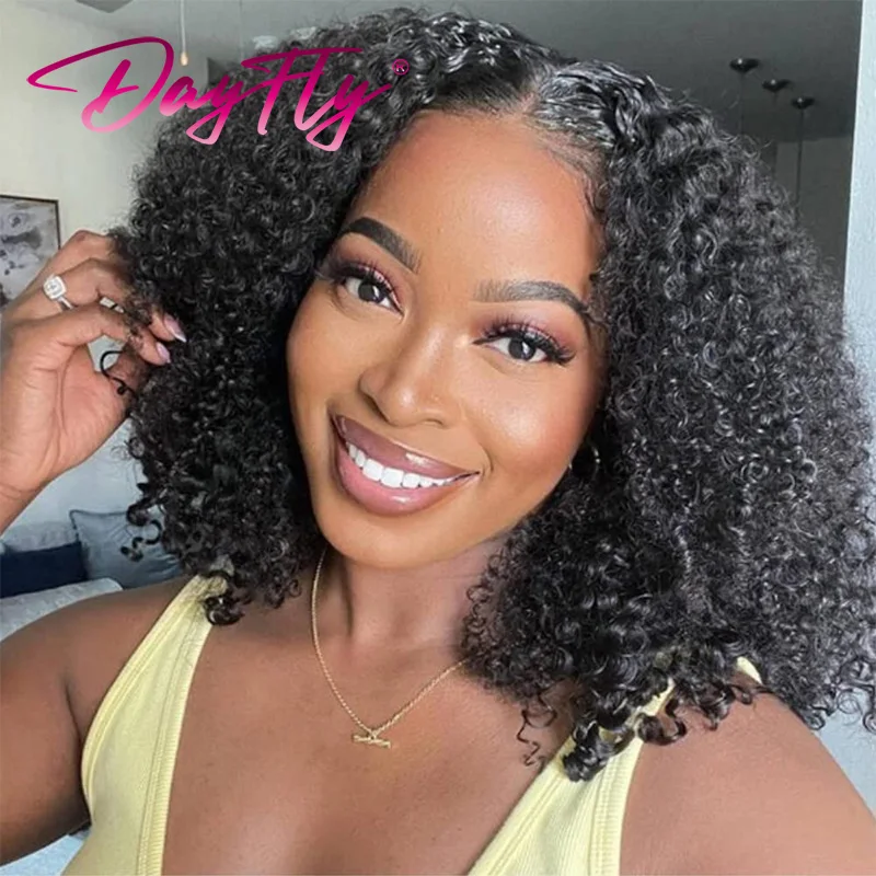 Brazilian Double Drawn Hair Weave Pixie Curls Bundles with Closure Pixie Curly Human Hair 3 Bundle With 4x4 Lace Closure 300g