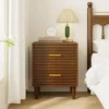 Nightstands , Bedside Table for Bedroom, End Table with 2 Drawers, Mid Century Modern Bed Side Table with Stora 2