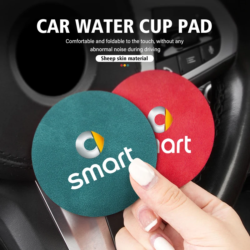 Car anti slip mat coaster water cup slot decorate accessories for Smart Fortwo Forfour 451 453 450 452 454 Roadster Coupe